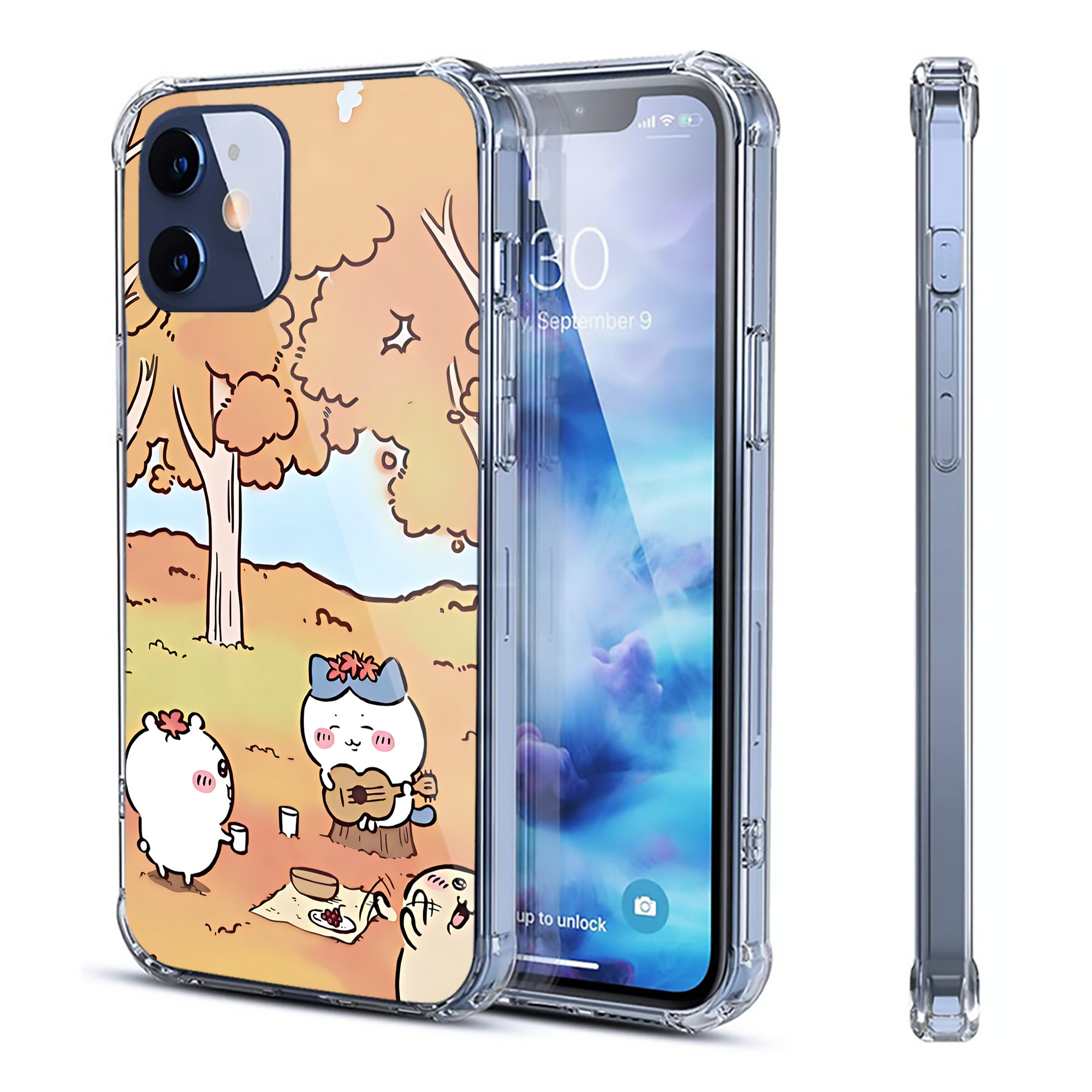 （画像用） ちいかわ Chii-kawa 【iPhone 12シリーズ対応】透明スマホケース（クリアソフトケース）
